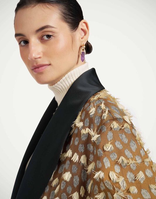 Boudoir Coat La DoubleJ: Spots Caramel JAC0219JCQ155
