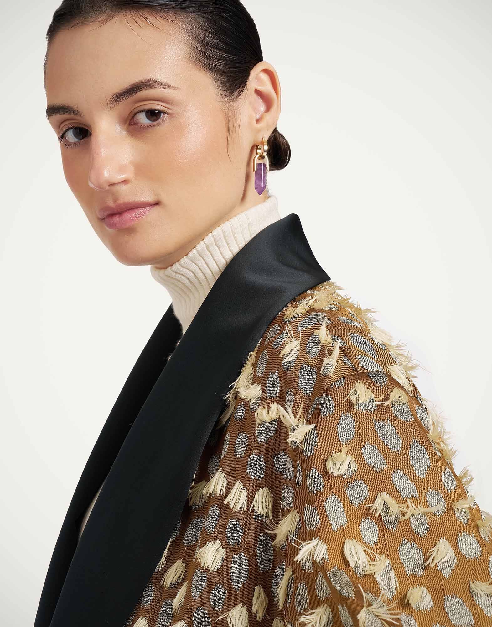 Boudoir Coat La DoubleJ: Spots Caramel JAC0219JCQ155