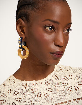 Double Hoop Earrings La DoubleJ: Solid Yellow EAR0048POL004