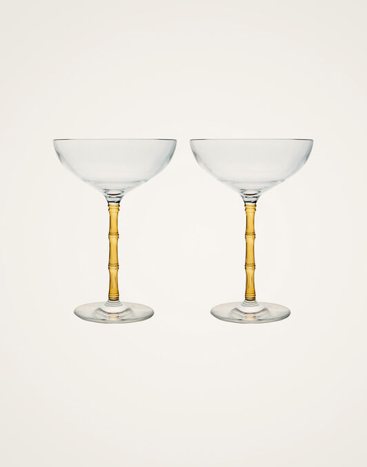 Bamboo Coupe Set Of 2 La DoubleJ: Solid Amber Bamboo Coupe Set Of 2 La DoubleJ: Solid Amber GLA0047GLS002
