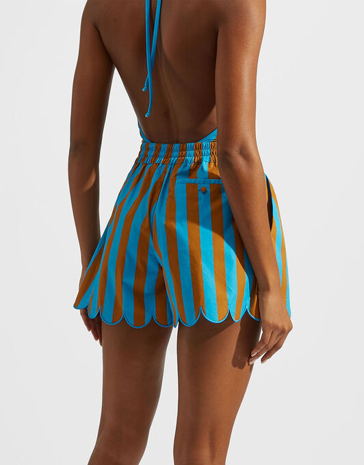 Pull-Up Shorts Embroidered La DoubleJ: Riviera Turchese TRO0083COT039