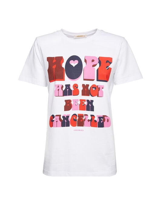 Slogan T-shirt La DoubleJ: Hope Has Not Been Cancelled Slogan T-shirt LaDoubleJ: Hope Has Not Been Cancelled SHI0031JER010