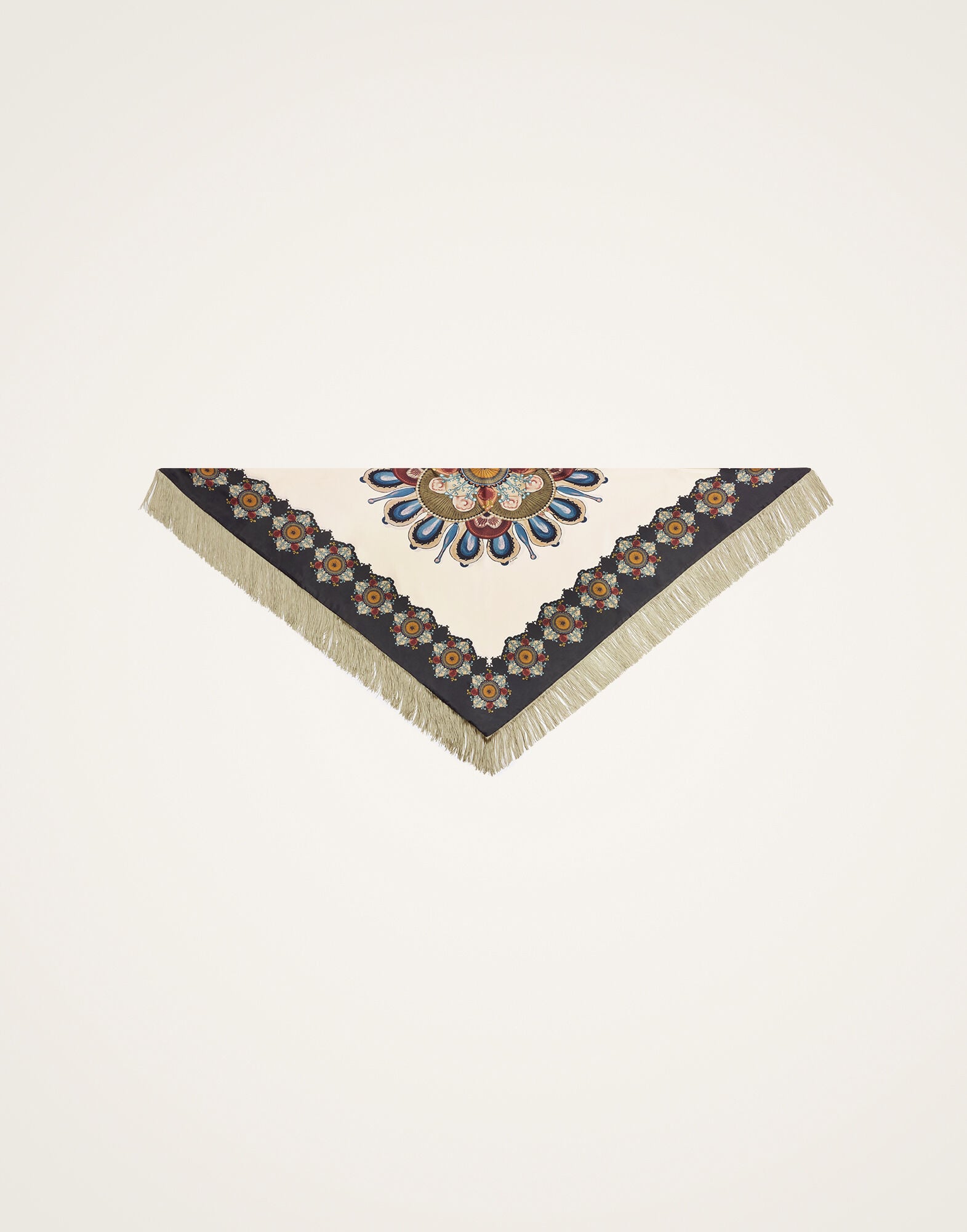Fringe Triangle Scarf La DoubleJ: Nucleus Placée Off White Fringe Triangle Scarf La DoubleJ: Nucleus Placée Off White SCA0076SIL006