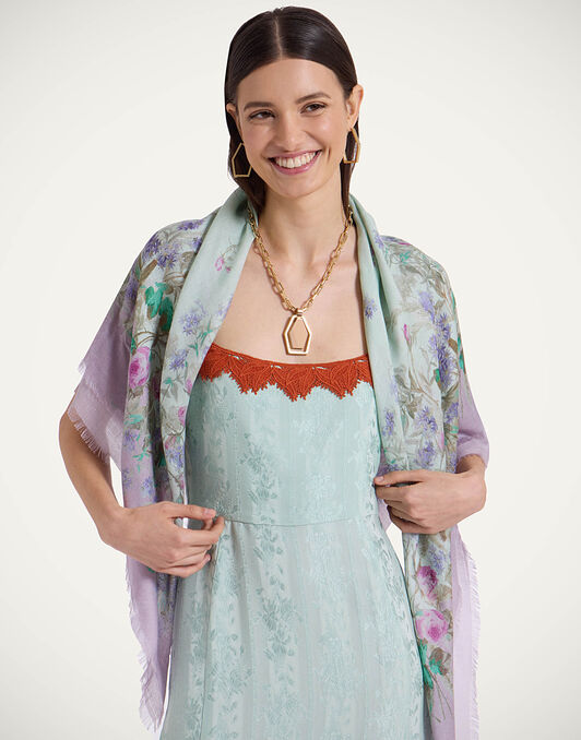 Foulard 120 La DoubleJ: Heath Placée Mint Foulard 120 La DoubleJ: Heath Placée Mint SCA0049MOS001
