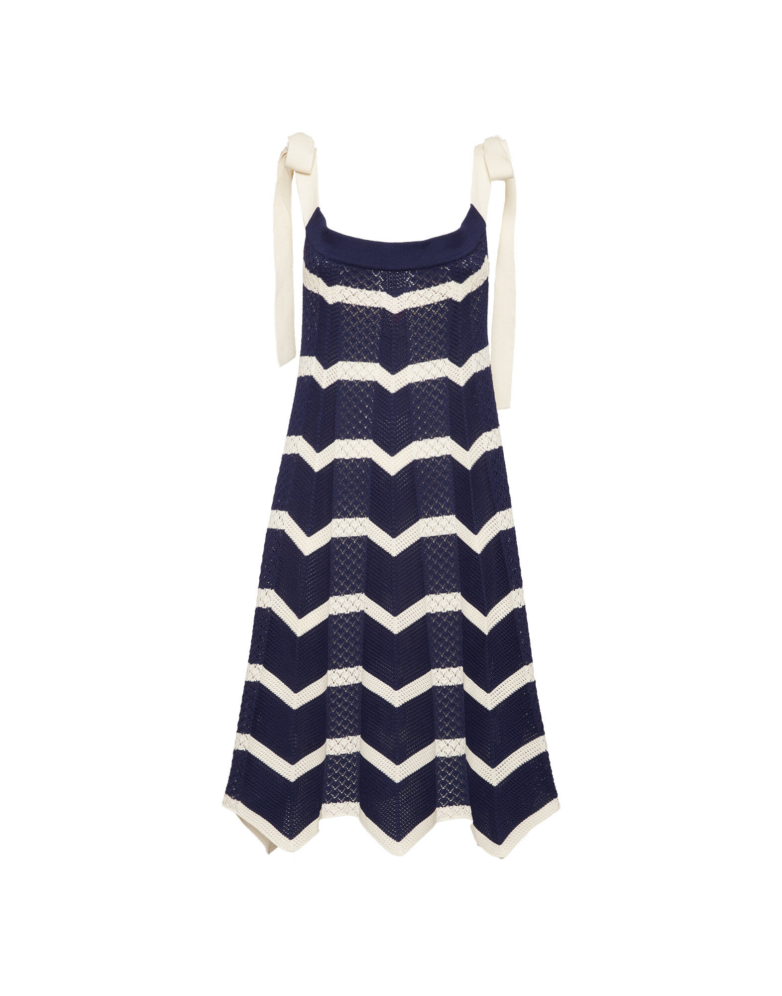 Chevron Dress La DoubleJ: Navy / Avorio DRE0509KNI079
