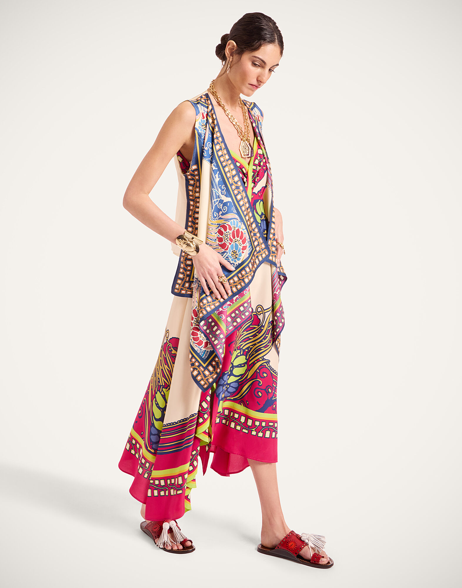 Scarf Gilet La DoubleJ: Lemuria Placée Blue SCA0100SIL006