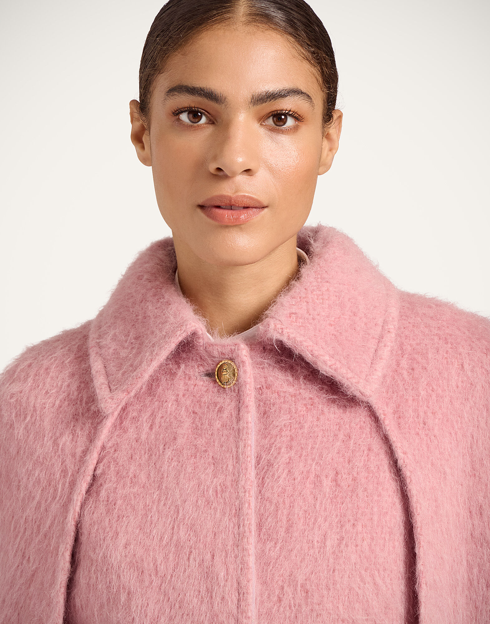 Milano Cape Coat La DoubleJ: Solid Pink Milano Cape Coat La DoubleJ: Solid Pink JAC0152WOL029