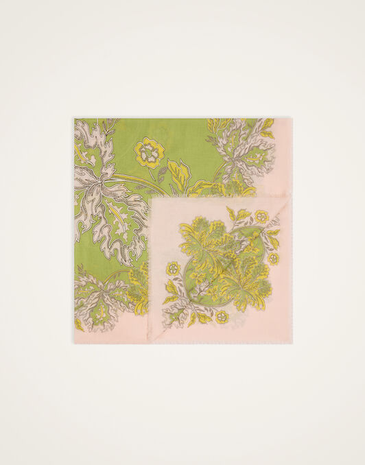 Foulard 140 La DoubleJ: Swathe Placée Pink SCA0060MOS001