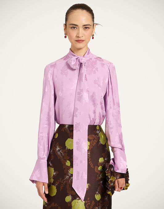 Ascot Shirt La DoubleJ: Solid Lilac Ascot Shirt La DoubleJ: Solid Lilac SHI0155JCQ133