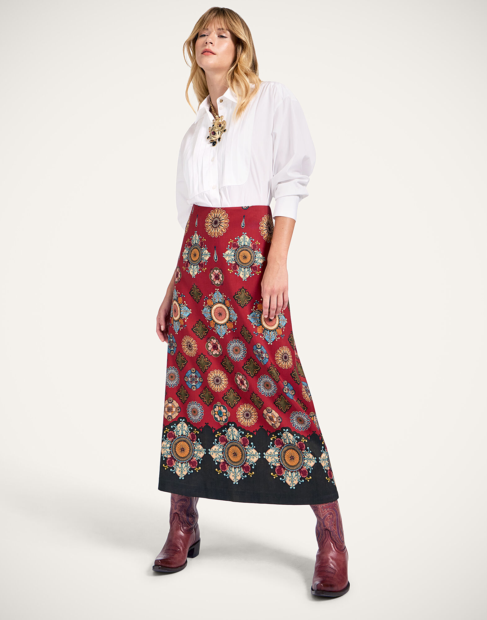 A-Long Skirt La DoubleJ: Nucleus Placée Rust A-Long Skirt La DoubleJ: Nucleus Placée Rust SKI0018CAD001