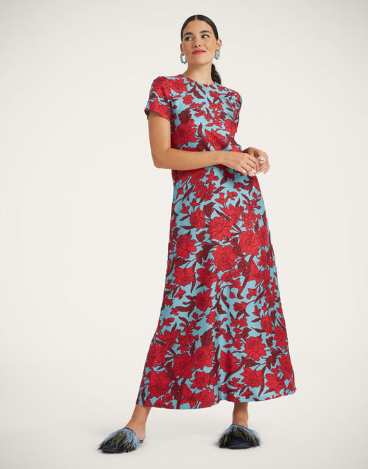 Swing Dress La DoubleJ: Lilium Turchese Swing Dress La DoubleJ: Lilium Turchese DRE0001SIL001