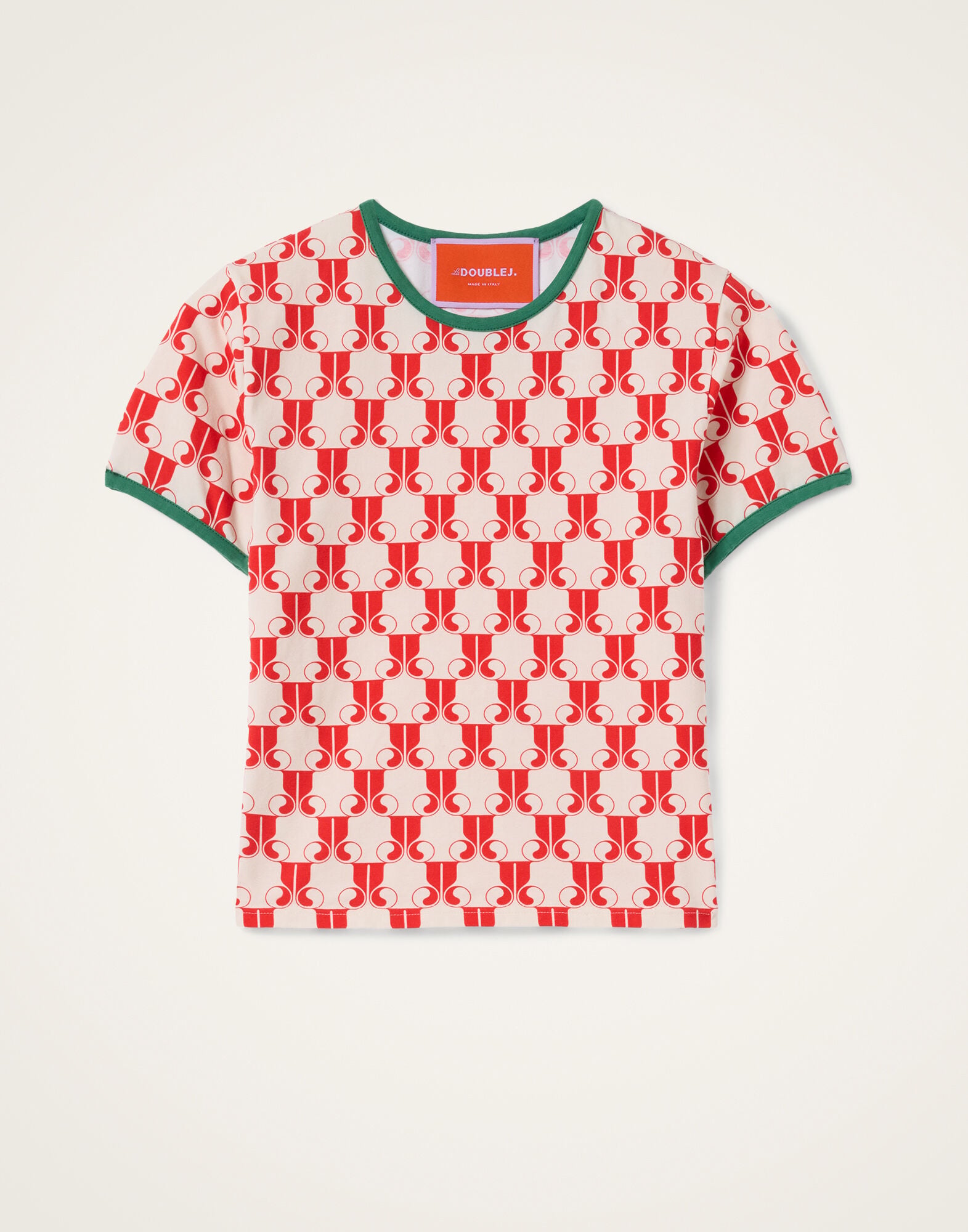 The Cu-Tee Crop La DoubleJ: La DoubleJ Monogram Red The Cu-Tee Crop La DoubleJ: La DoubleJ Monogram Red TSH0068JER076