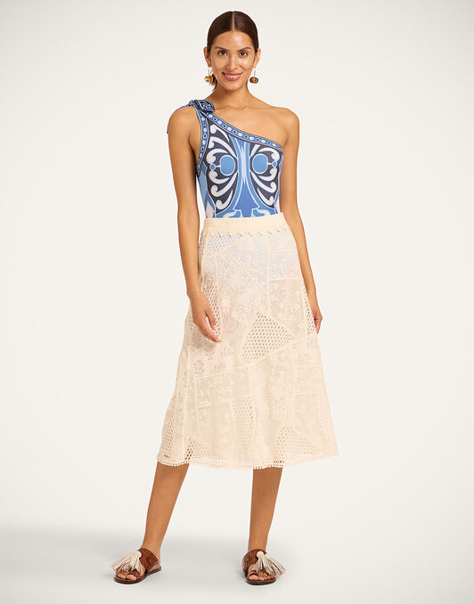 Lacey Lungomare Skirt La DoubleJ: Solid Ivory SKI0208LAC008
