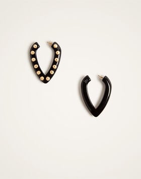 Dew Earrings La DoubleJ: Solid Black EAR0054POL004
