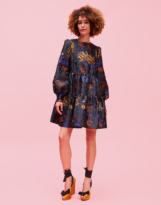 Peasant Dress LaDoubleJ: Dragonflower Lurex fw18_look_23