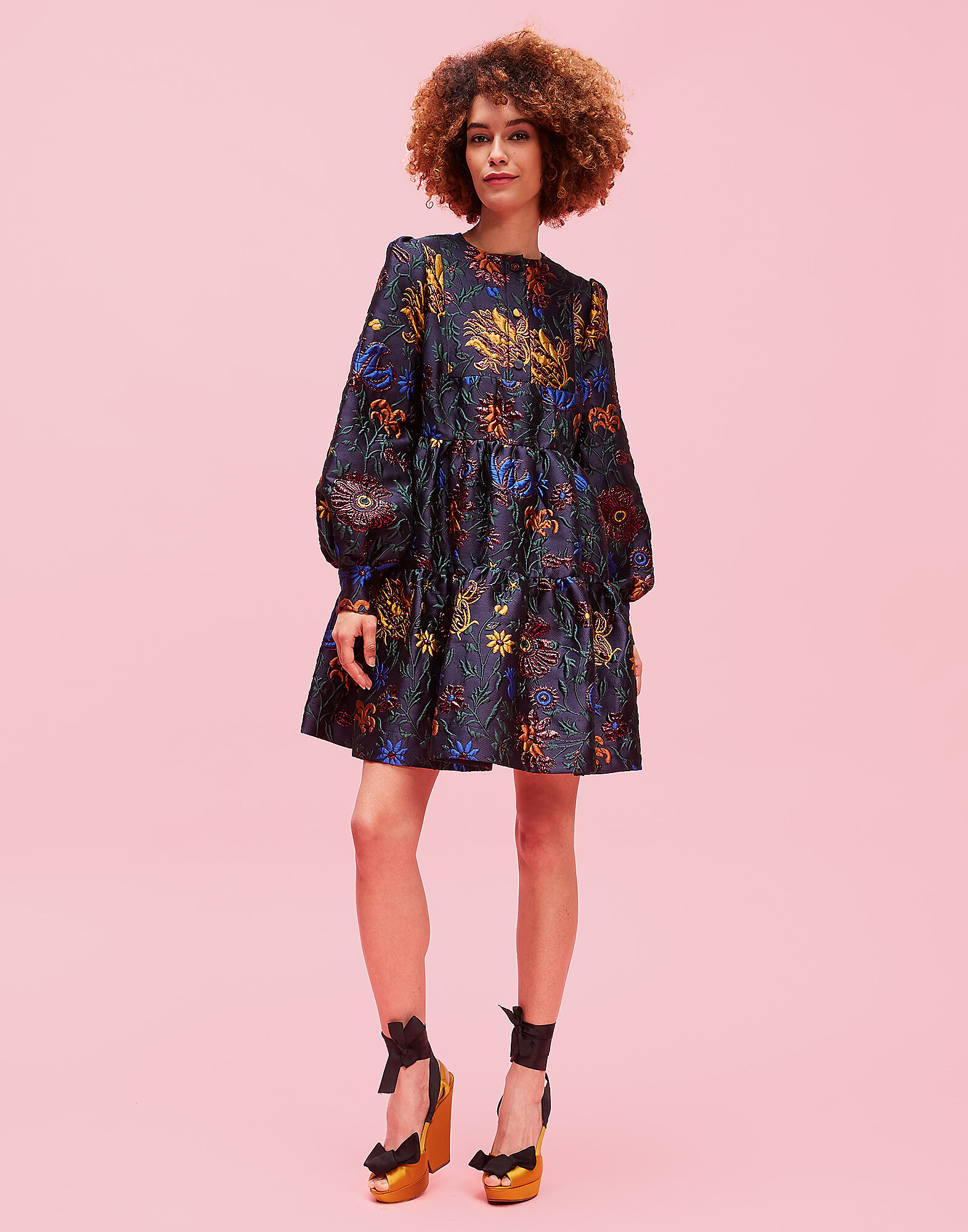 Peasant Dress LaDoubleJ: Dragonflower Lurex fw18_look_23