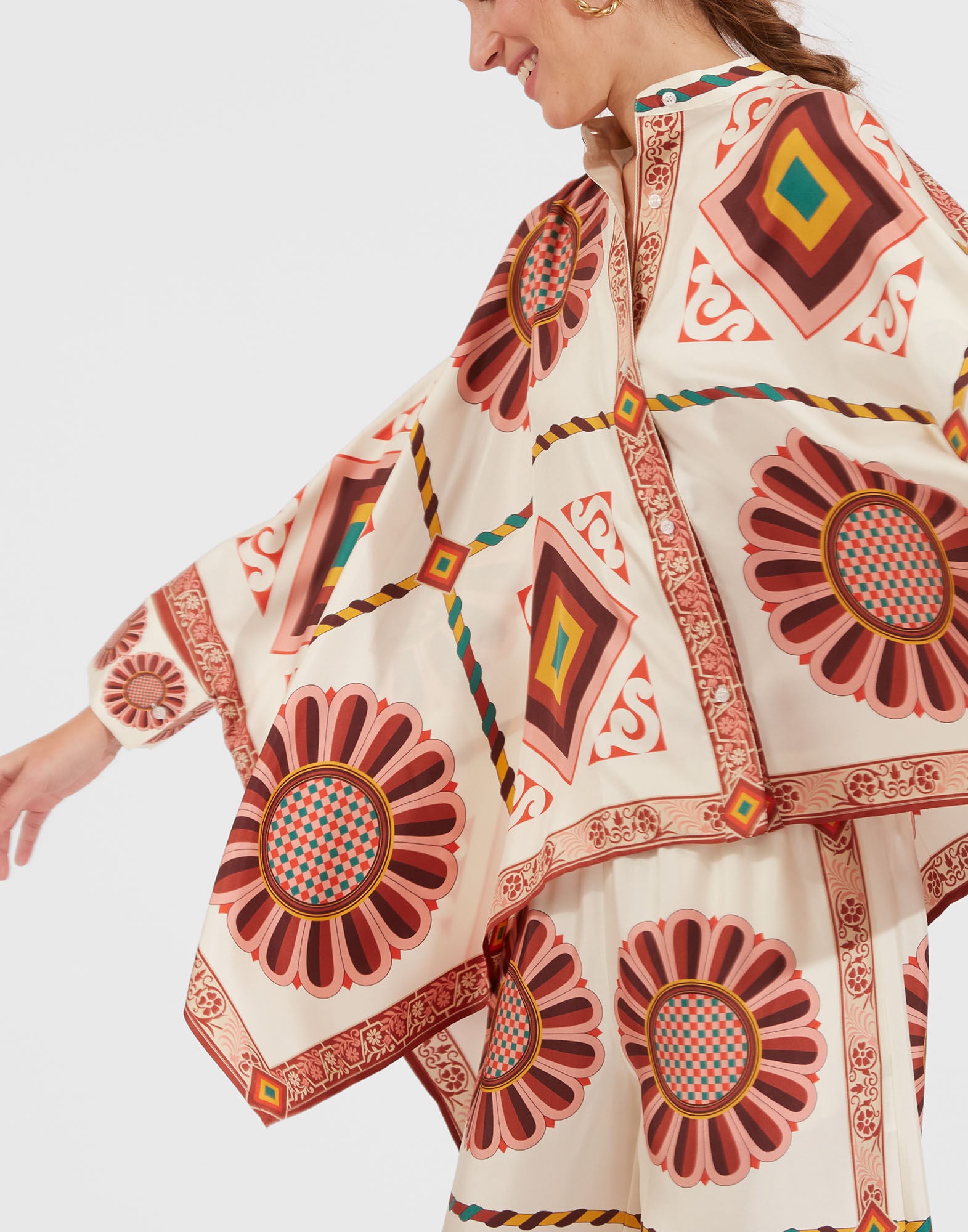Foulard Shirt La DoubleJ: Macro Tiles Placée SHI0167LAC008