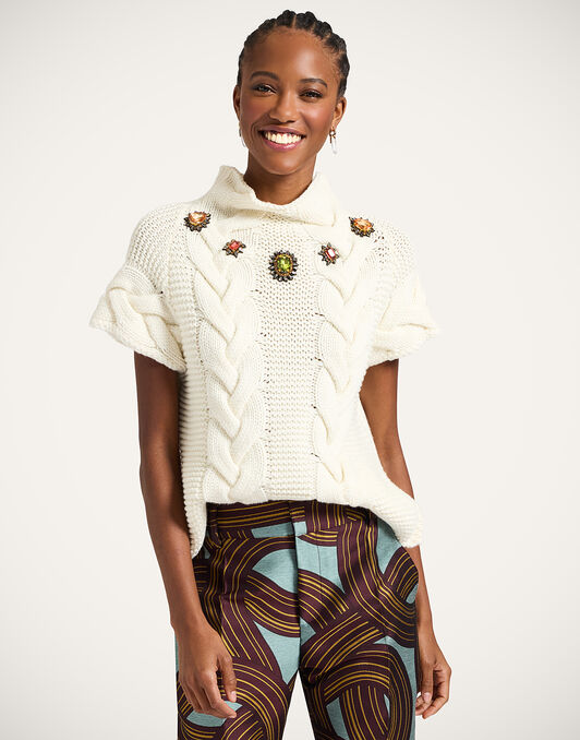 Portrait Top La DoubleJ: Solid Ivory PUL0204KNI120