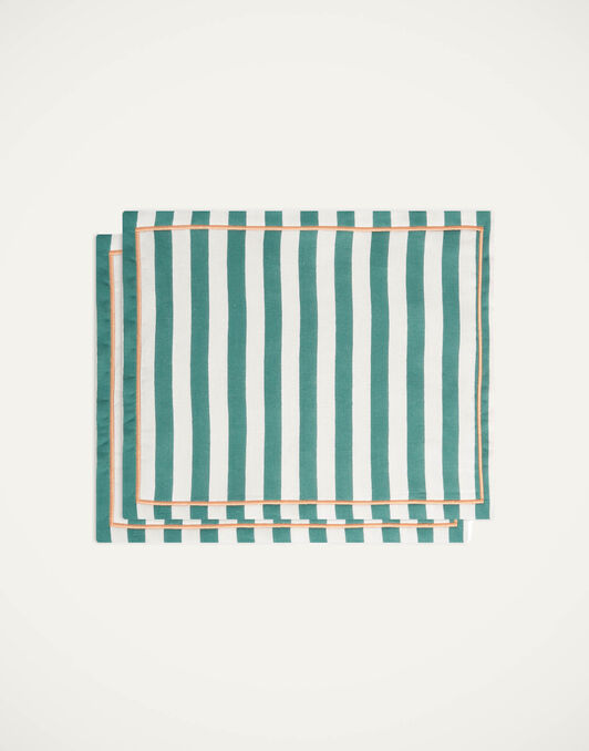 Placemat Set Of 2 La DoubleJ: Riviera Green Placemat Set Of 2 La DoubleJ: Riviera Green PMT0006LIN001