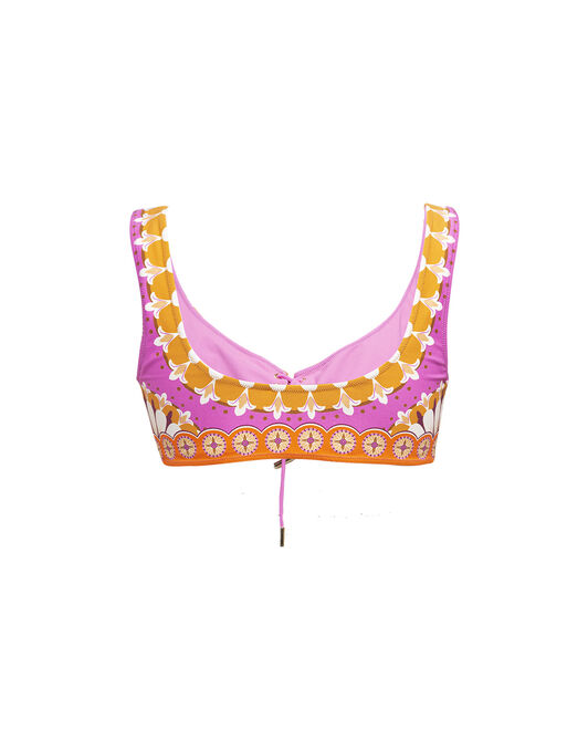 Sunset Bikini Top La DoubleJ: Napoli Plates Placed Hot Pink SWI0046LYC006