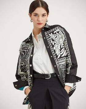 Iris Shirt Jacket La DoubleJ: Mix Tiles Placée Black JAC0090POL002
