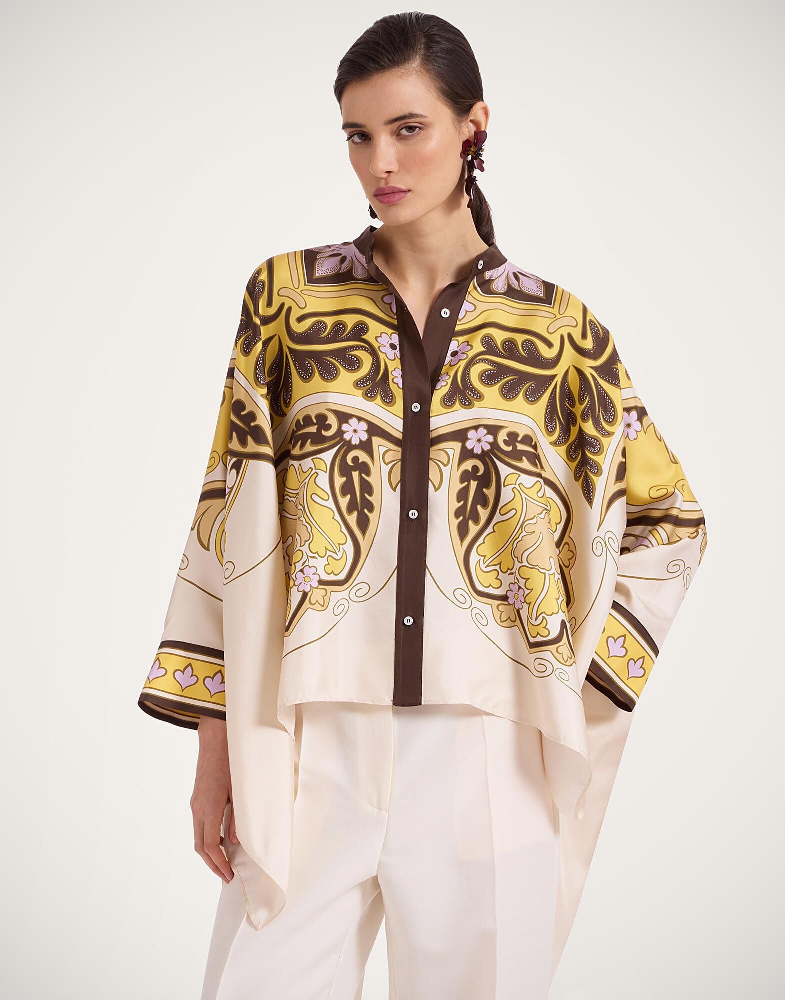 Foulard Shirt La DoubleJ: Spells Placée Yellow SHI0167LAC008