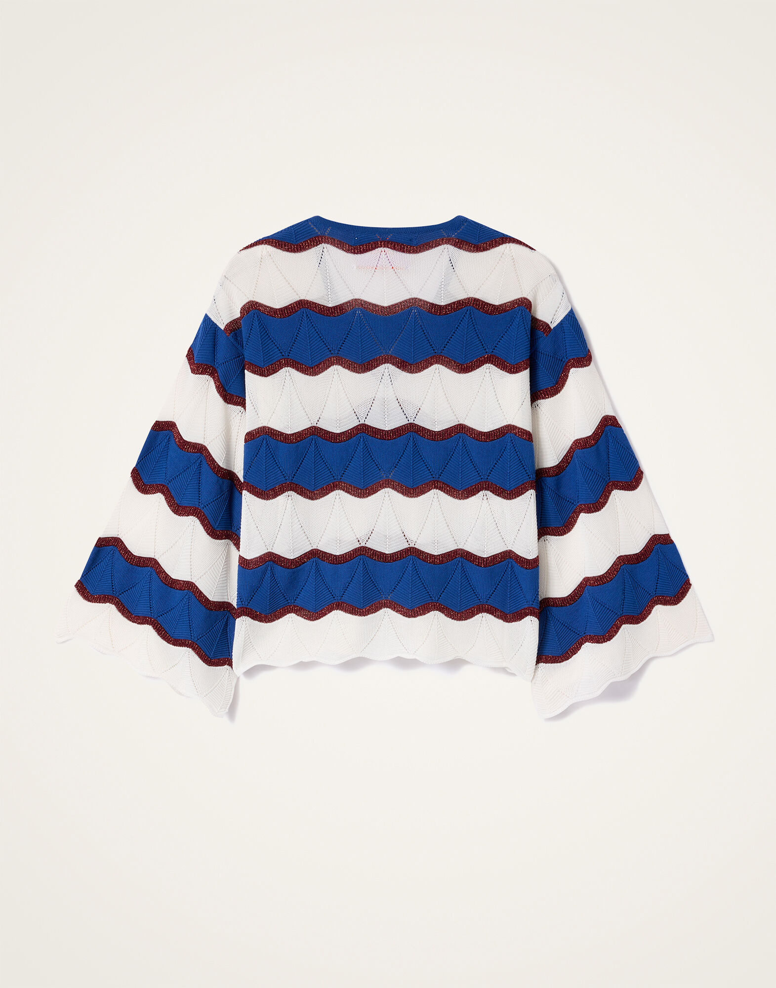 Hang Ten Top La DoubleJ: Color Block Ivory & Blue PUL0334KNI195