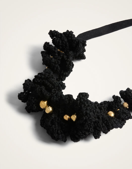 Bonanza Choker La DoubleJ: Black Cotton Crochet NEC0062CRH001
