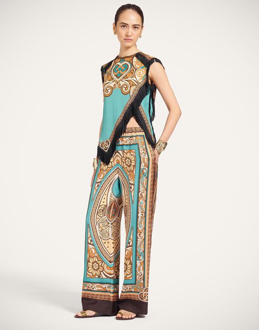 Scarf Top La DoubleJ: Kells Placée Blue Petrol Scarf Top La DoubleJ: Kells Placée Blue Petrol TOP0160SIL006