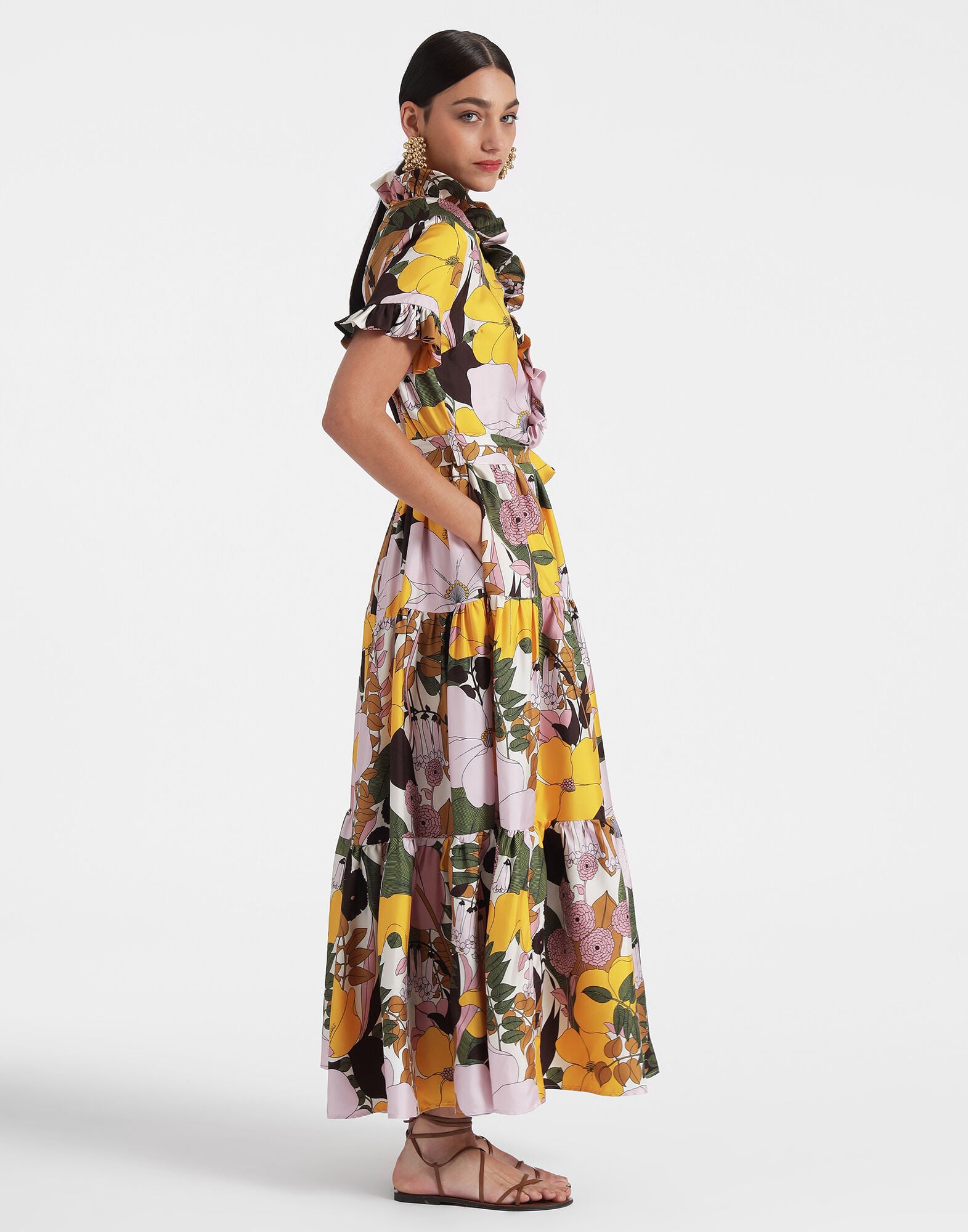 Long And Sassy Dress La DoubleJ: Big Flower Rose Long And Sassy Dress La DoubleJ: Big Flower Rose DRE0017SIL001