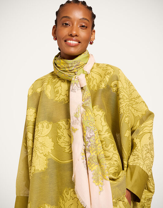 Foulard 140 La DoubleJ: Swathe Placée Pink SCA0060MOS001