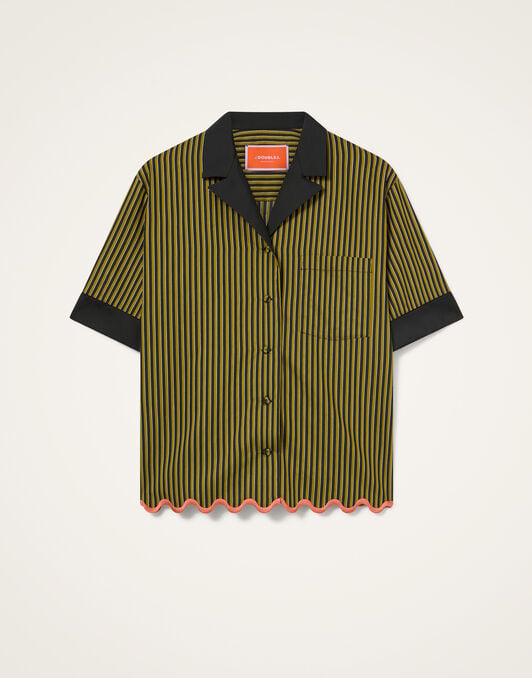 Boxy Shirt La DoubleJ: Pinstripe Green Boxy Shirt La DoubleJ: Pinstripe Green SHI0170VIS029