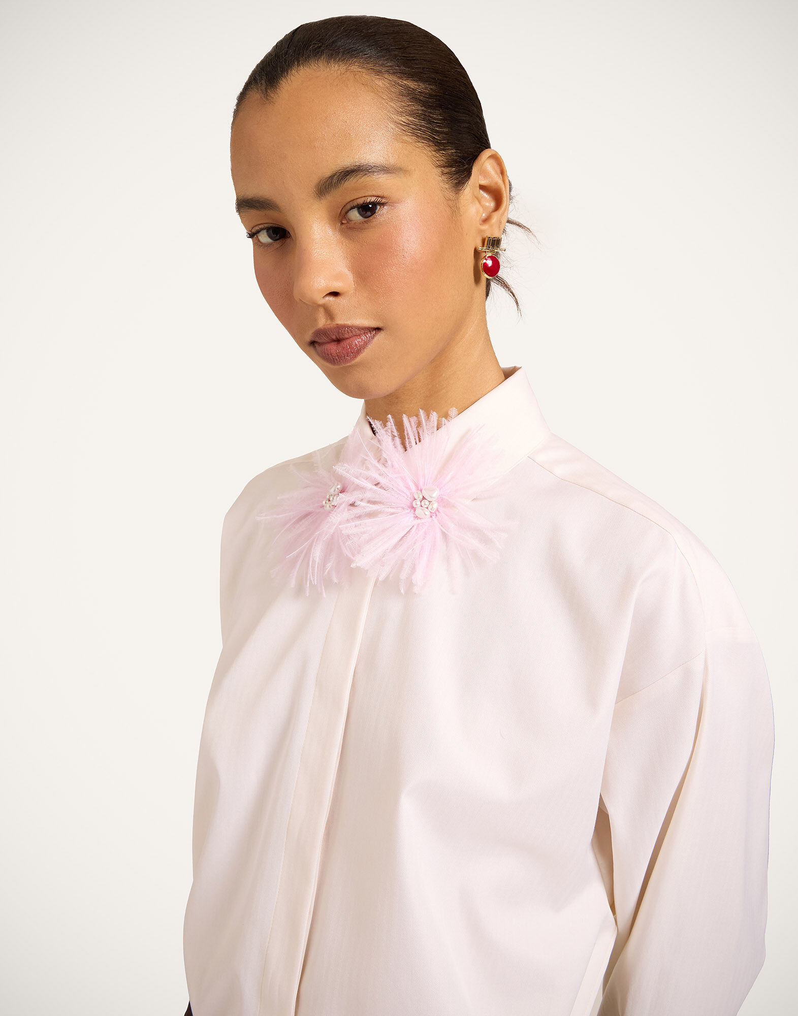 Long Sleeves Club Shirt La DoubleJ: Solid Ecru SHI0180COT100