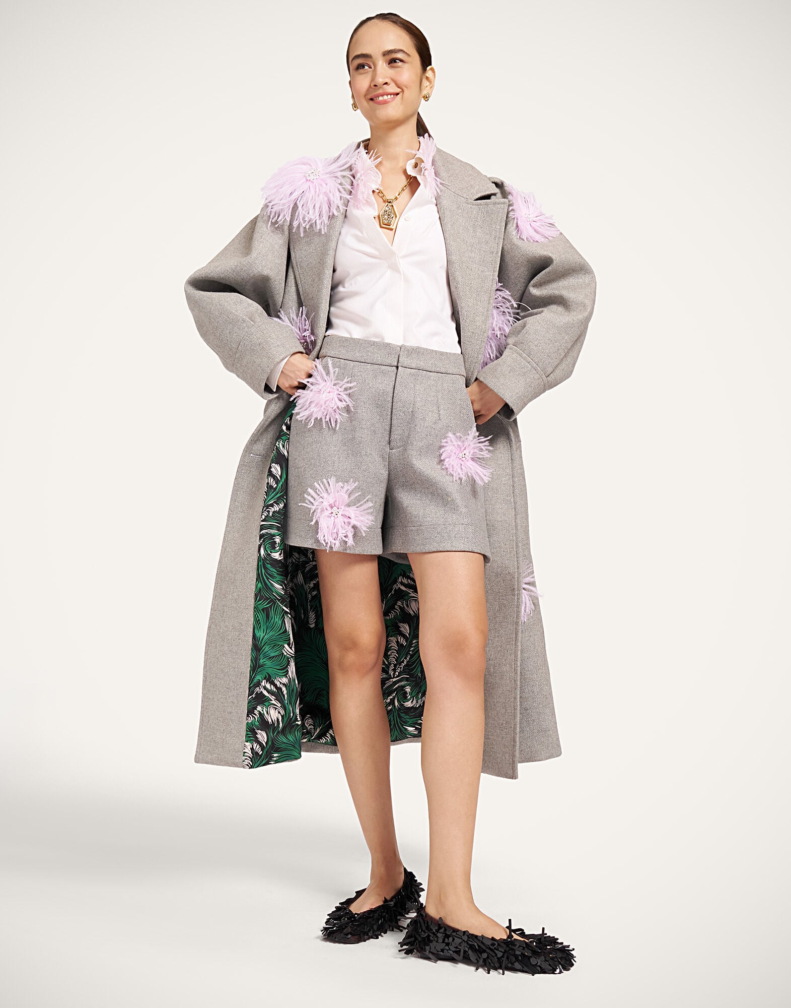 Victoria Coat La DoubleJ: Solid Grey Victoria Coat La DoubleJ: Solid Grey JAC0206WOL039