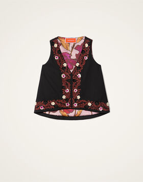 V-Neck Scala Top La DoubleJ: Solid Black TOP0181JER071