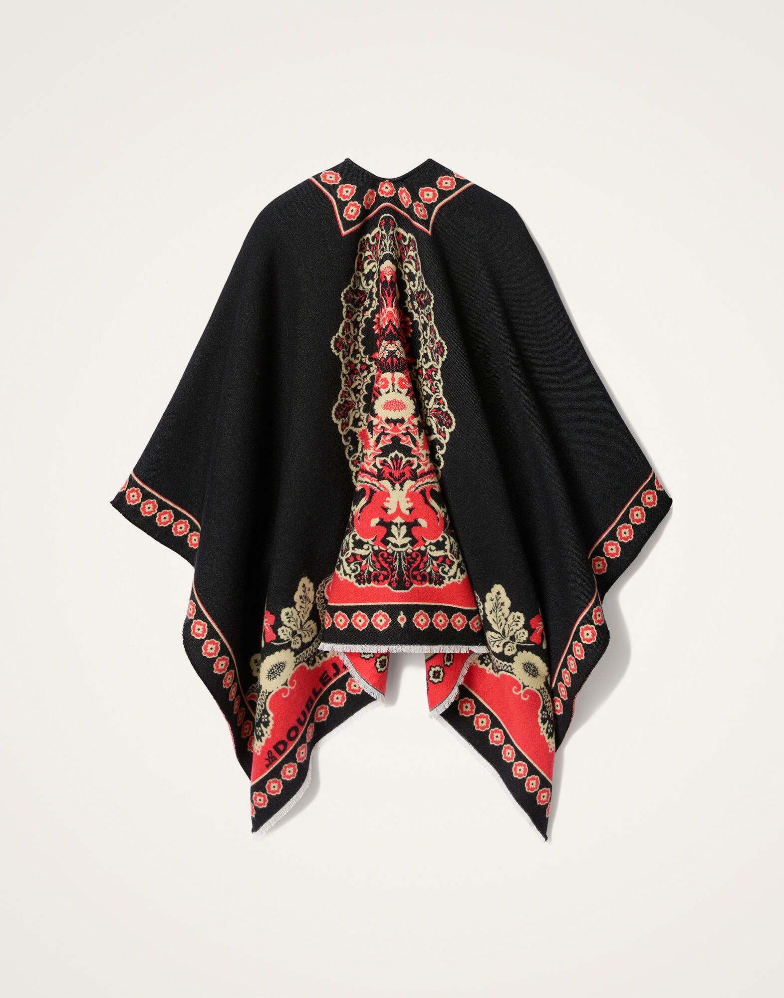 Soul Poncho La DoubleJ: Cornucopia Placée Black Soul Poncho La DoubleJ: Cornucopia Placée Black SCA0059WOL025