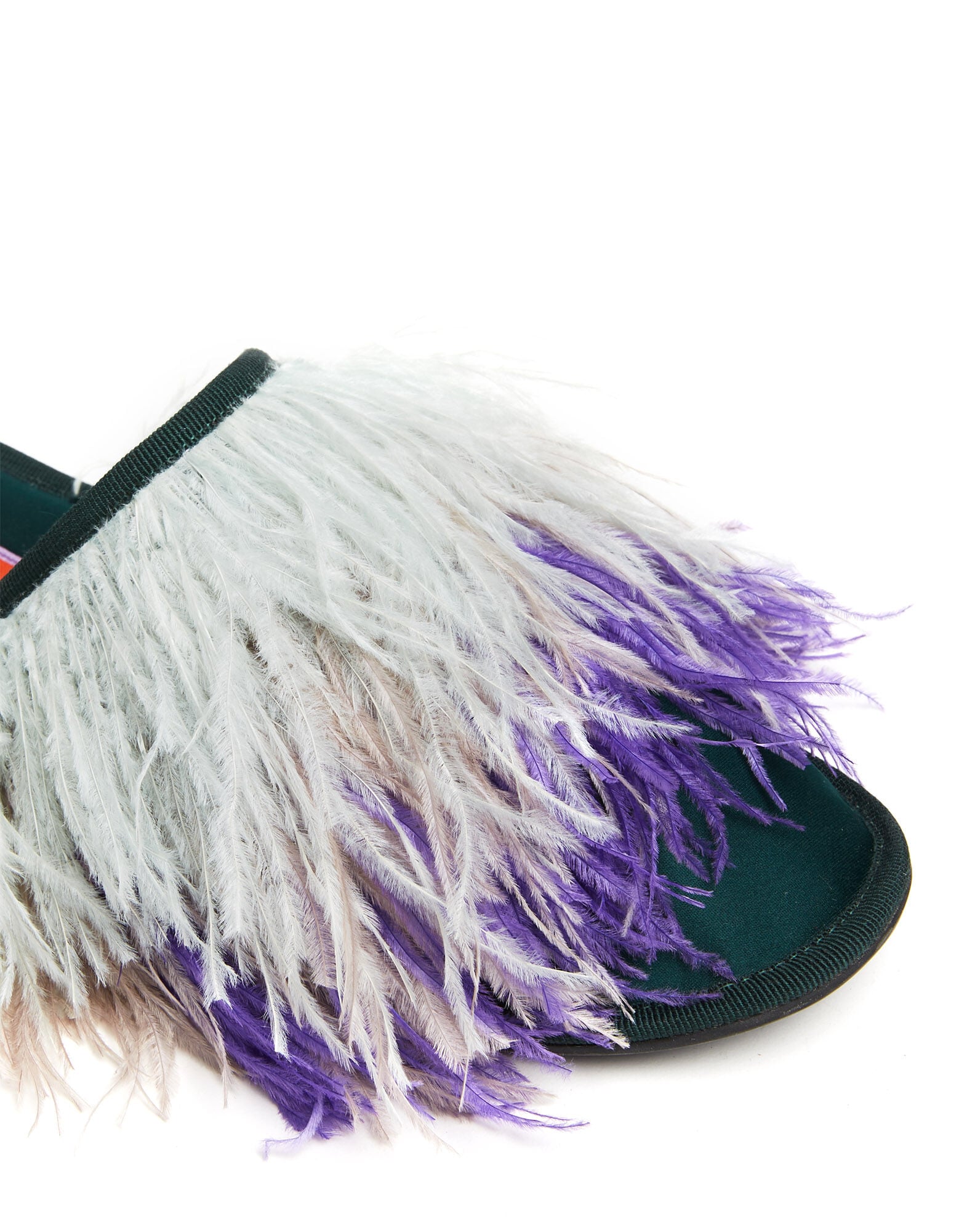 Feather Slippers La DoubleJ: Solid Green SHO0007RAS007