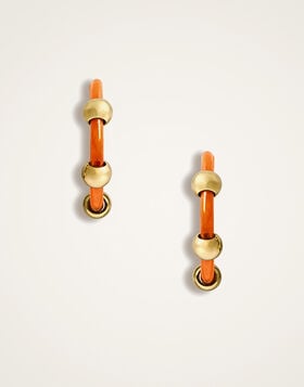 Studded Hoops La DoubleJ: Solid Orange EAR0049POL014