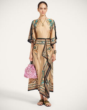 Foulard Dress La DoubleJ: Kells Placée Camel DRE1127SIL029