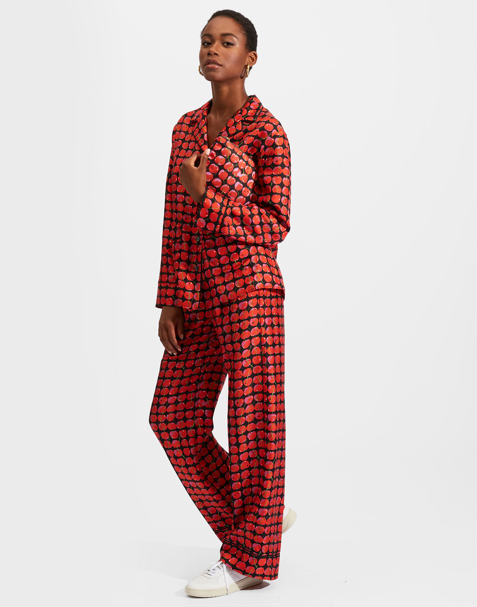 Silk Pajama La DoubleJ: Black Cherries Silk Pajama La DoubleJ: Black Cherries PJM0001SIL001