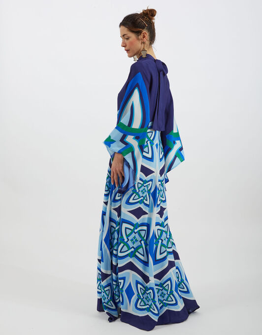 Magnifico Dress La DoubleJ: Lakshmi Placed Blu Magnifico Dress La DoubleJ: Lakshmi Placed Blu DRE0232VIS004
