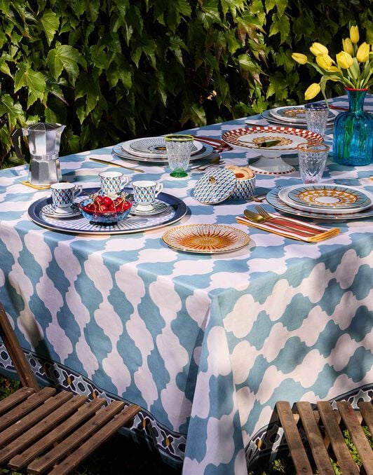 Large Tablecloth La DoubleJ: Plaza Sky Blue TBC0003LIN001