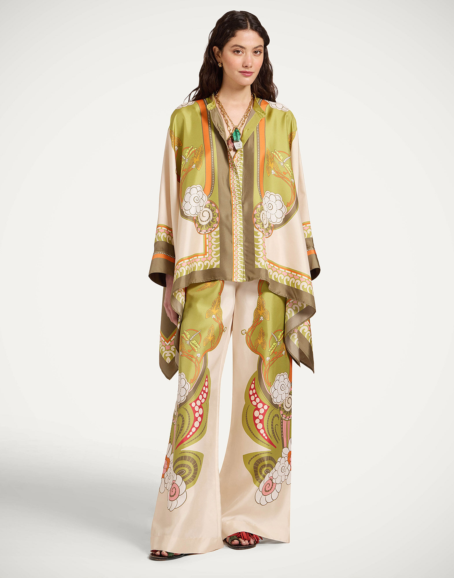 Women's Palazzo Pants in Ambrosia Placée Ivory | La DoubleJ