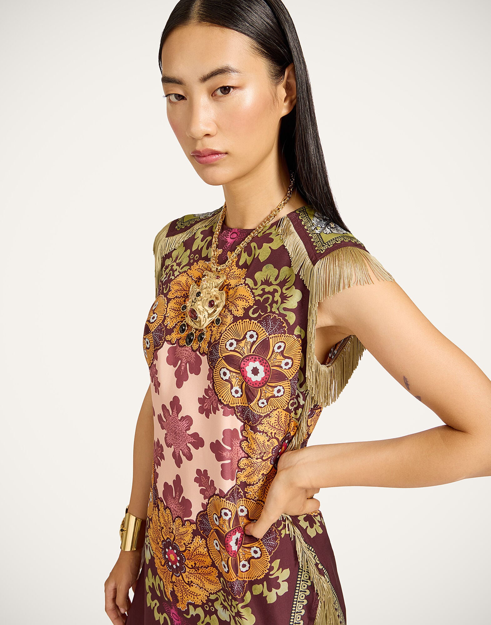 Scarf Dress La DoubleJ: Bounty Placée Burgundy Scarf Dress La DoubleJ: Bounty Placée Burgundy DRE0964SIL009