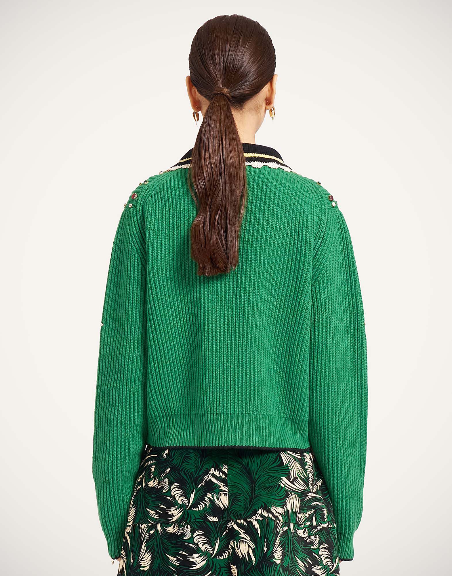 Picket High Sweater La DoubleJ: Solid Green PUL0407KNI037