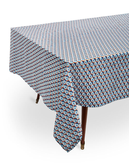 Large Tablecloth (180x350) La DoubleJ: Cubi Blu Large Tablecloth (180x350) La DoubleJ: Cubi Blu TBC0003LIN001