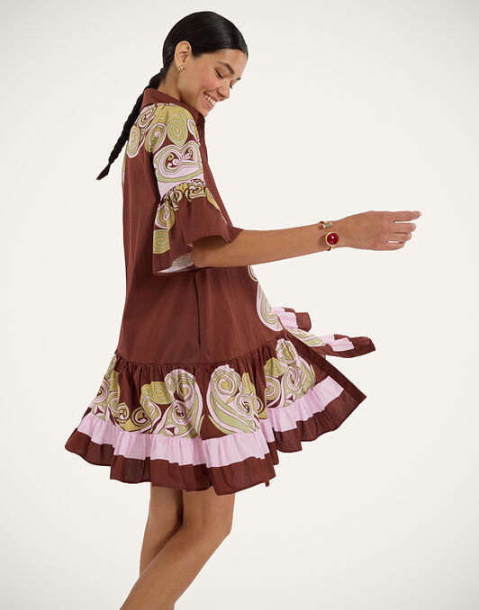Choux Dress La DoubleJ: Kells Swirl Placée Burgundy DRE0205COT097