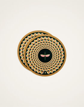 Disk Placemats Set Of 2 La DoubleJ: Libellula Dark Mustard PMT0032CRK001