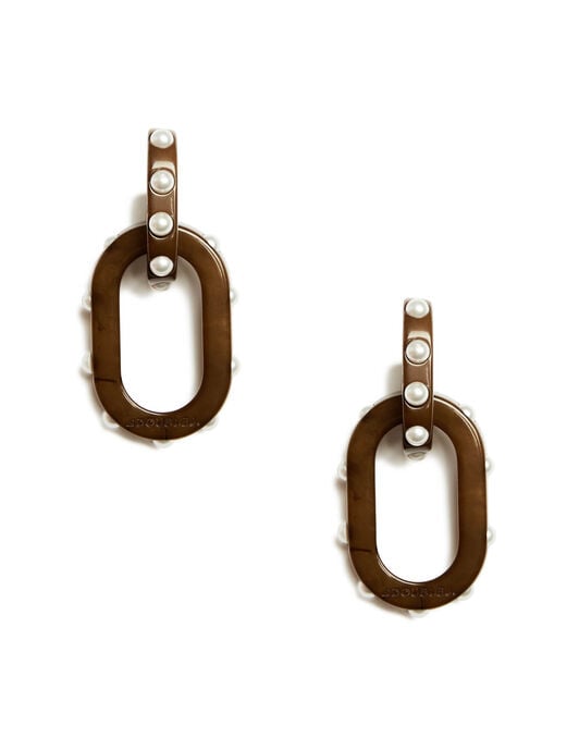 Nefertiti Double Earrings La DoubleJ: Solid Tortoiseshell EAR0041POL007