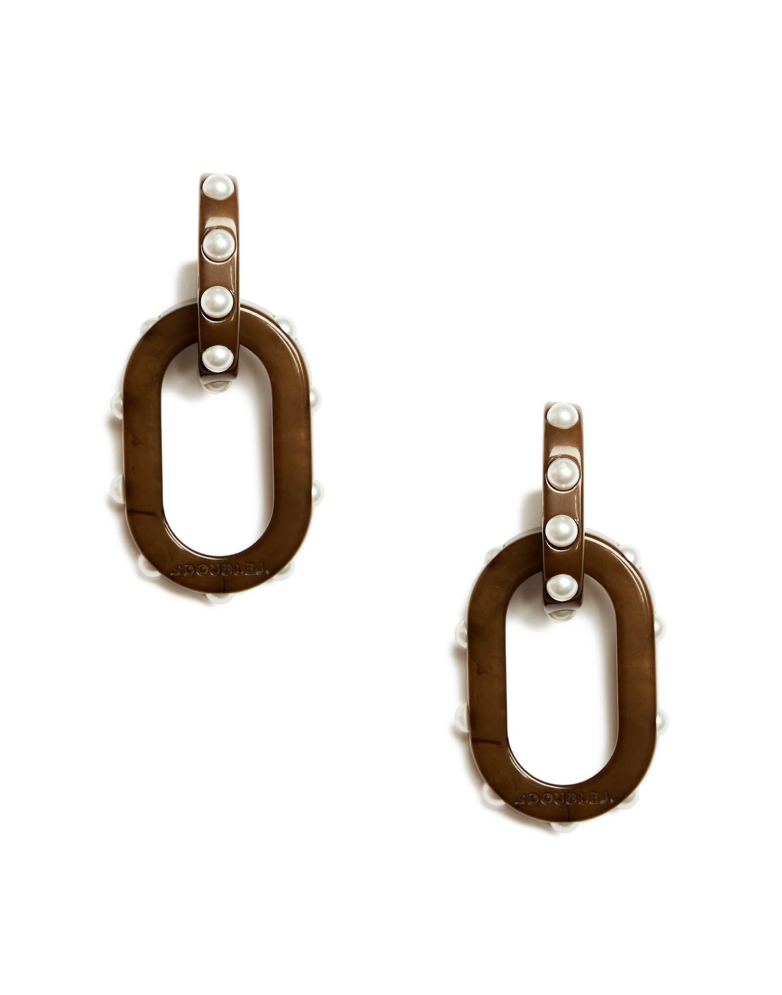 Nefertiti Double Earrings La DoubleJ: Solid Tortoiseshell EAR0041POL007